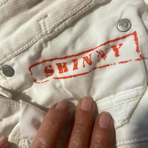 Marc by Marc Jacob Bright White Dot Lou Skinny Ankle Denim Jeans Women Sz 27 - Picture 8 of 14